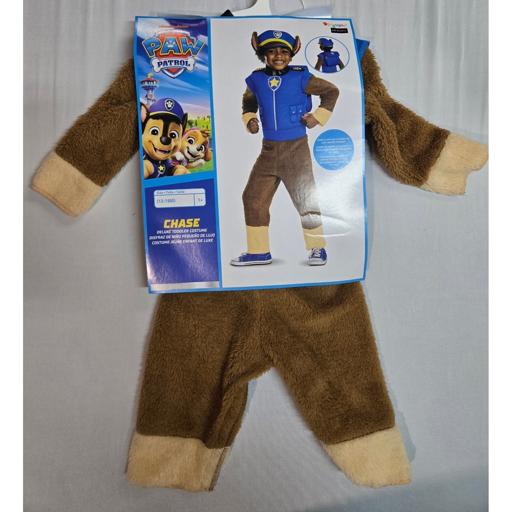 Paw Patrol Chase Deluxe Toddler Costume Disguise 12-18M Blue Brown Halloween